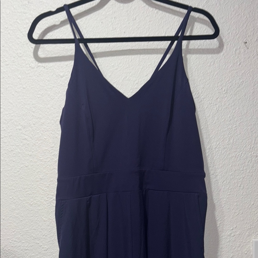 Halara Breezeful backless side invisible zipper pocket wide leg Jumpsuit - Picture 3 of 4